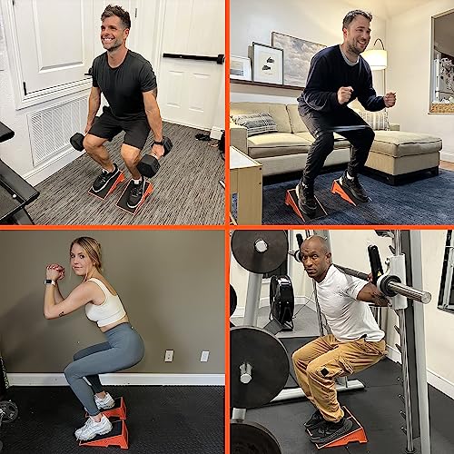 Squat Wedge Block V Vervox - 2-Pack Metal Anti-Slip Heel Wedge For Squats Exercise, Calf Raise & Stretch, Deadlift & Weight Lifting, Mobility, Flexibility, Slant Board – As A Gift 1 Resistance Band #TOP3