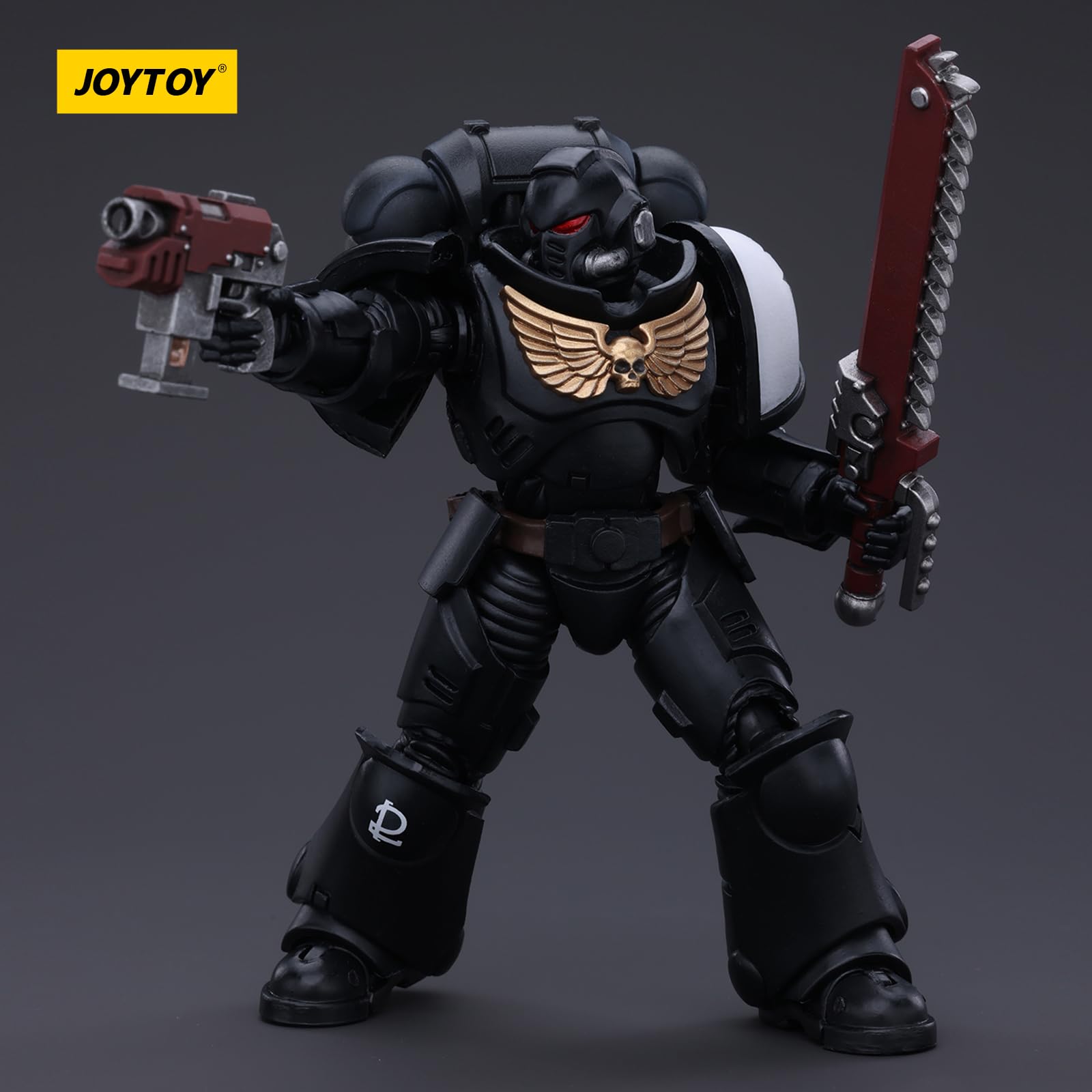 JOYTOY Warhammer 40k Space Marines, Space Marines Black Templars Outriders Brother Valtus 1/18 Action Figure