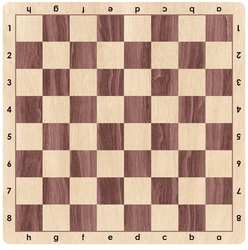 Premium Roll-Up Chess Board 20″ Tournament Size – Soft Rubber Mousepad Material with Realistic Wood Grain Print, Washable & Non-Slip – Alphanumeric Notation, Outdoor/Travel Friendly (Maple)