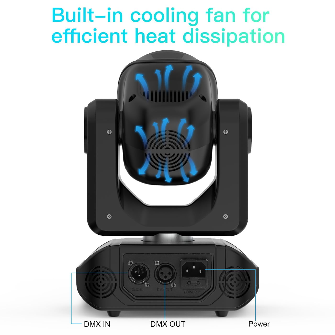 Attrezzatura per luci a Testa Mobile per DJ, Luce stroboscopica a LED con Controller DMX, Telecomando, Rotazione Orizzontale di 540° e Verticale di 270°, luci da Discoteca per Interni per Feste 1pcs