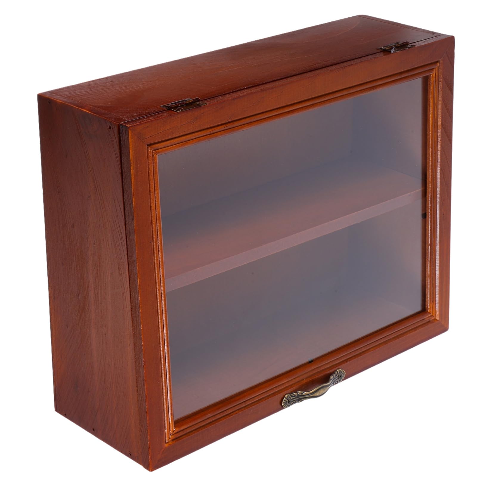 Vetrinetta Soggiorno e Organizer Robusto in Legno Massello Vintage Porta in Acrilico Trasparente Espositore Compatto per Figurine per Piccoli Oggetti Decorativi