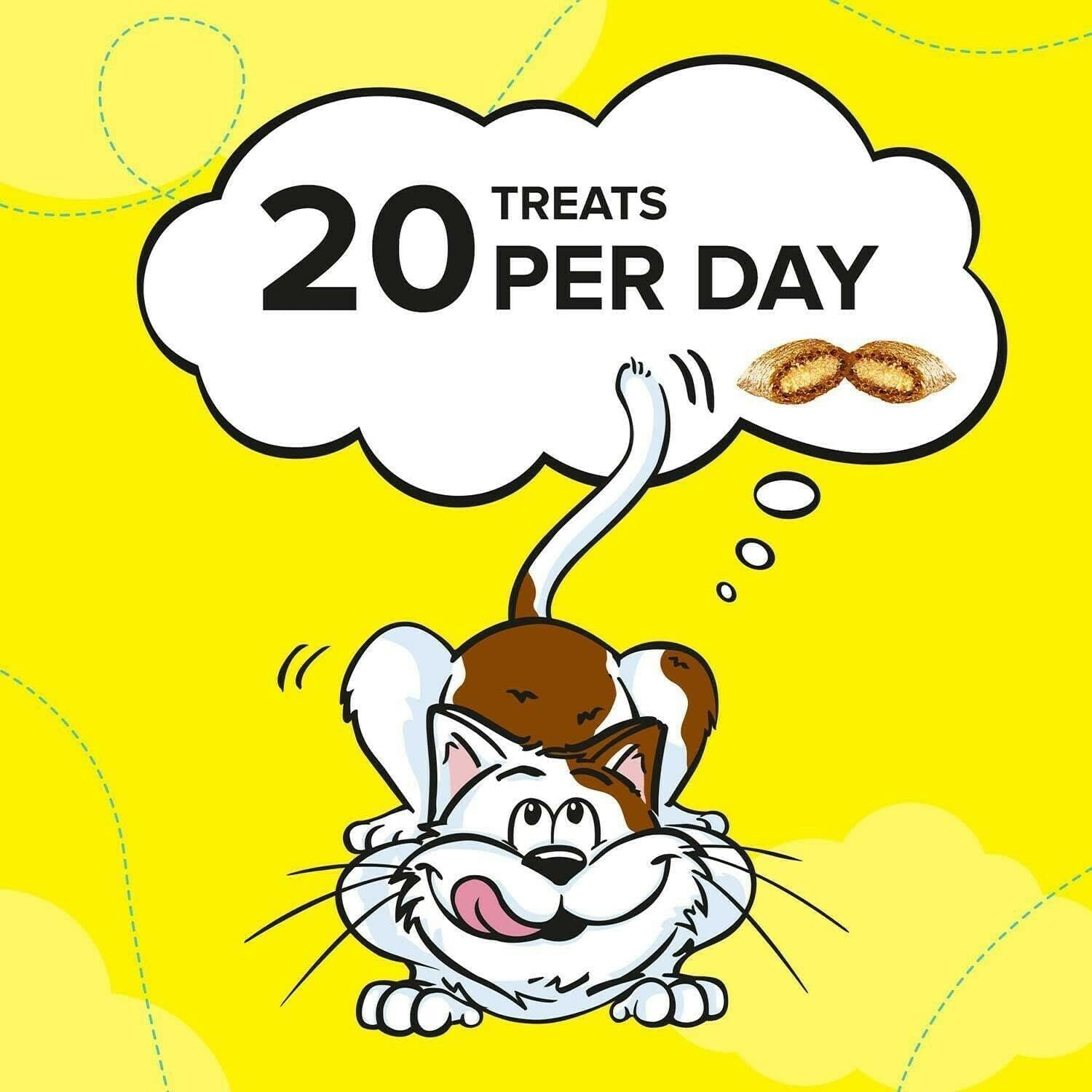 Dreamies Przekąski dla kotów Mega Box Mieszanka smakołyków dla kotów z kurczakiem i serem MegaTub 2 x 350g (2-pack)