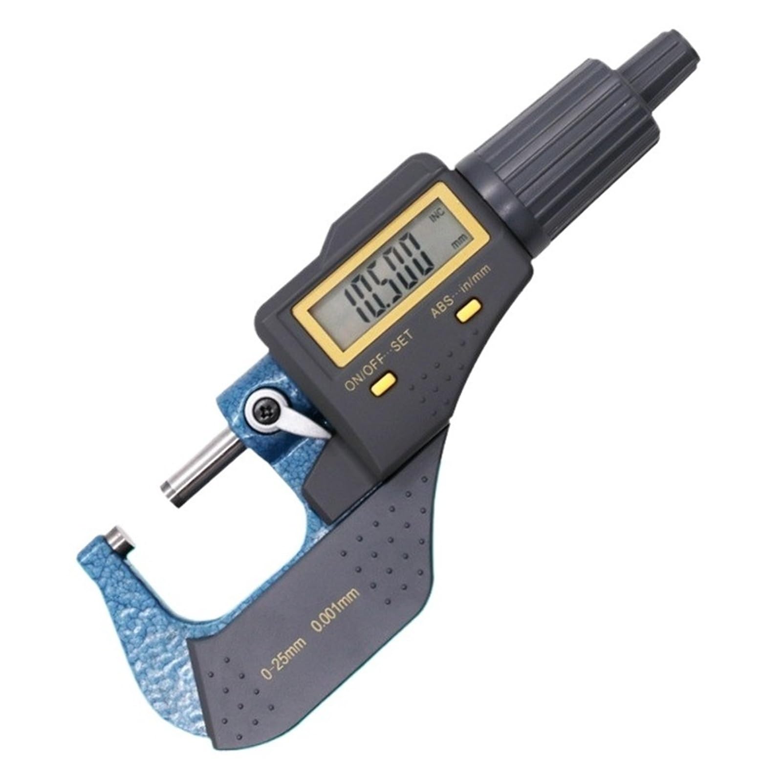Micrómetro digital portátil de 0 a 25 mm for exteriores, con pantalla LCD, 0,001 mm, con caja Lecturas precisas