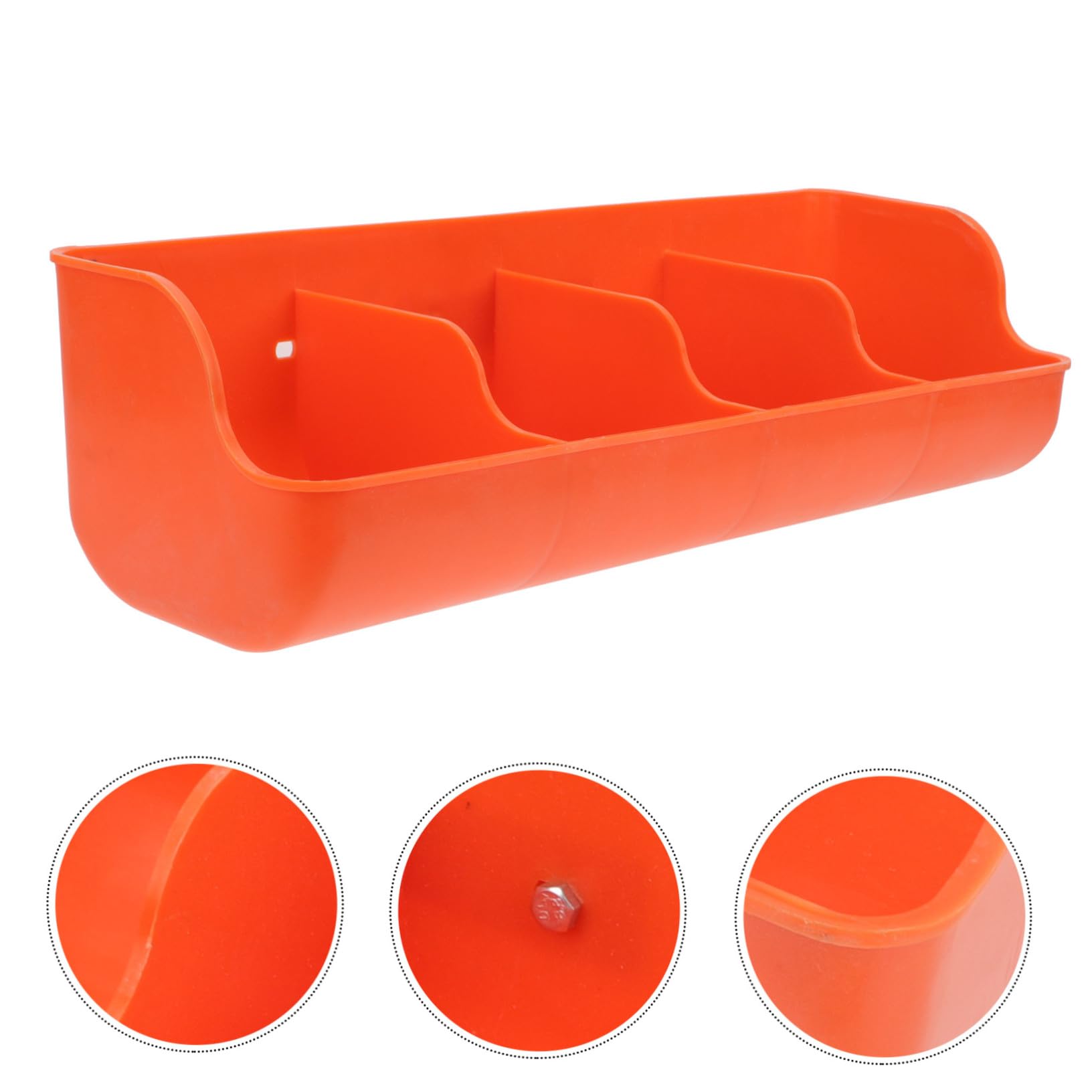 Alasum Mangiatoia per Suini in Plastica Pp 4 Scomparti Arancione, Facile da Pulire e Previene la Dispersione del Cibo per Allevamenti Suini Efficienti Stile Casuale