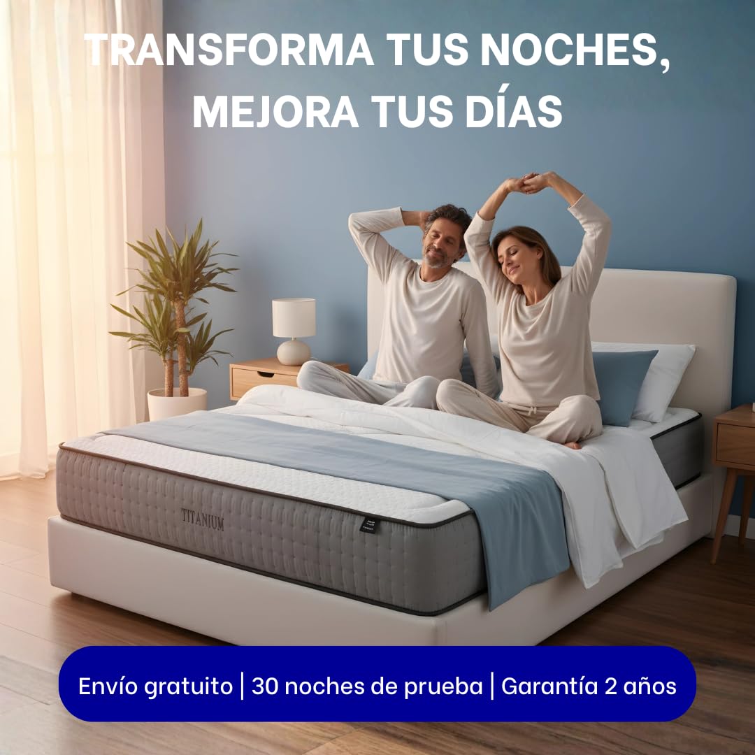 Moisury® Colchón Viscoelástico 150x190 Premium – Firmeza Alta 30 CM Altura – Colchón Ortopédico Titán – Alivio de Espalda y Alineación de Columna – Transpirable Antialérgico Ergonómico