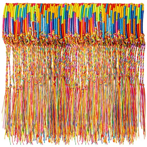 LSLYHTC 220 Pcs Friendship Bracelets Bulk Handmade Braided Bracelets Colorful Friendship Cords Thread Bracelet Kits Party Supply Mexican Favors for Wrist Anklet