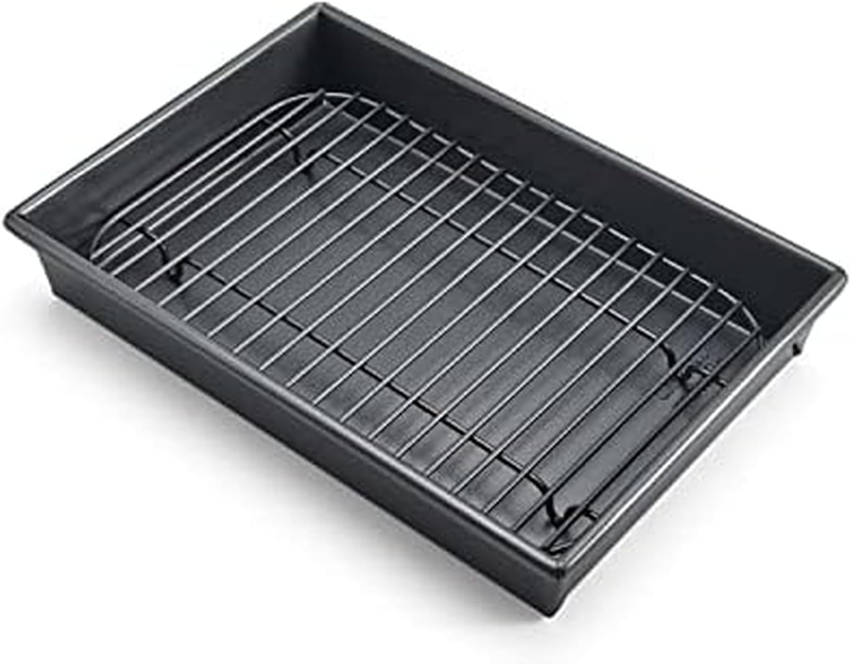 Chicago Metallic Petite Roast Pan Set with Rack, 10x7 inch Nonstick Toaster Oven Baking Pan, Perfect for Single Serving Meals and Small Batch Cooking (Pack of 6)