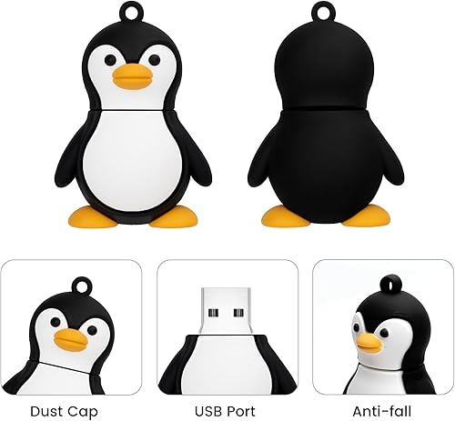 Miniatura 2 de Unidad flash USB de 64 GB, modelo de pingüino, unidad USB, memoria USB 2.0 para almacenamiento externo de datos