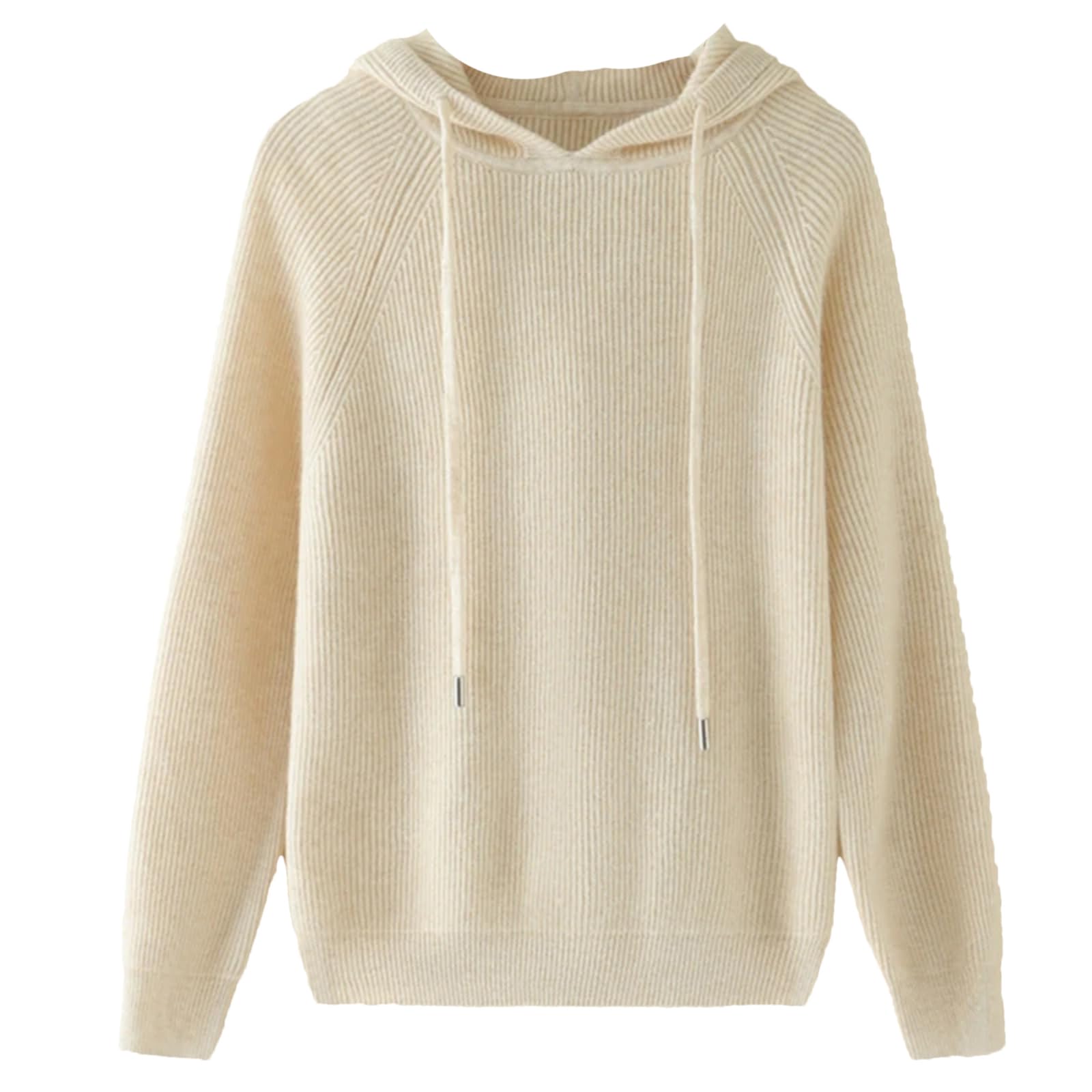 Pullover con cappuccio da donna Maglione in cashmere di capra Casual Moda Cashmere Maglieria Primavera Inverno Felpa con cappuccio Beige, Beige, L