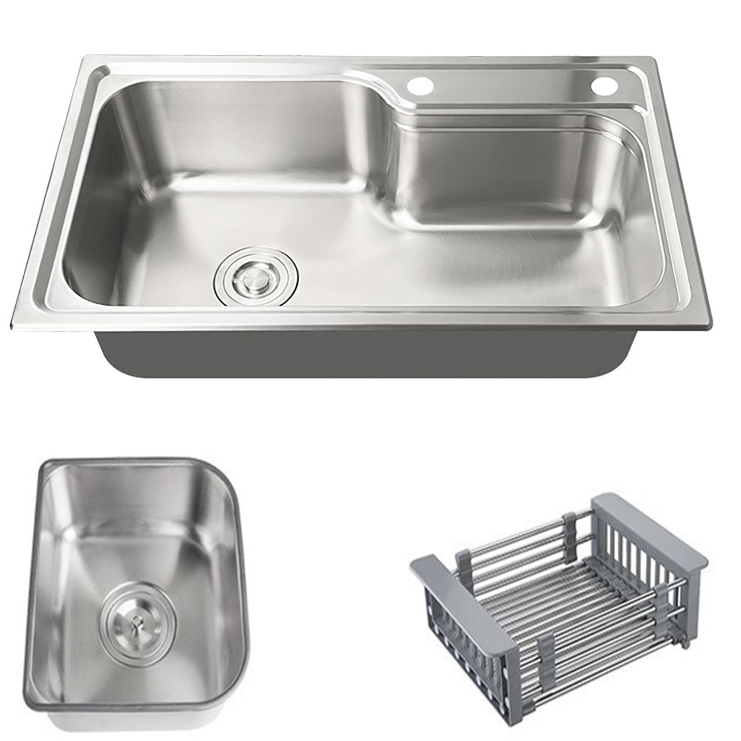 Évier de cuisine en inox 78cm pour préparer les repas en famille