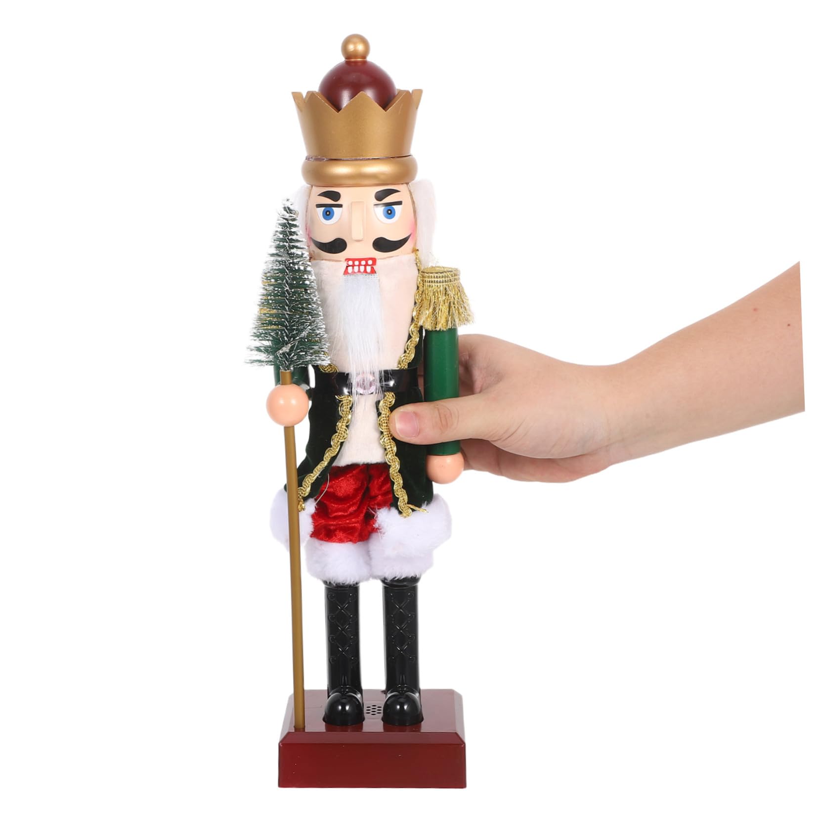 VICASKY Nussknacker-Soldat-Figur mit Musik und Led-Beleuchtung Festliche Tischdekoration Weihnachtspuppenmodell aus Kunststoff für Sammler und Heimdekoration