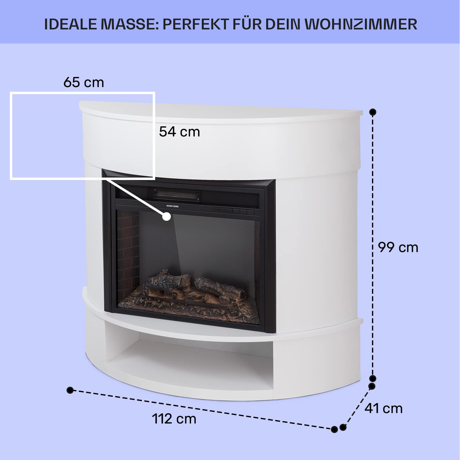 Klarstein Deko Kamin Mit LED-Flammen, Elektro-Kamin Mit Heizung, 1800W, Fernbedienung, Timer & Auto-Temperaturregelung, Sparsam