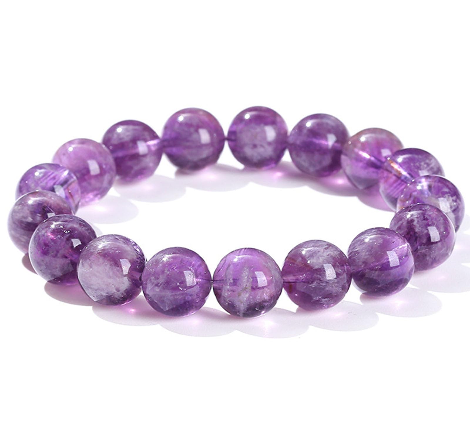 Bracelet en cristal, Bracelets en cristal violet naturel, perles de extensibles