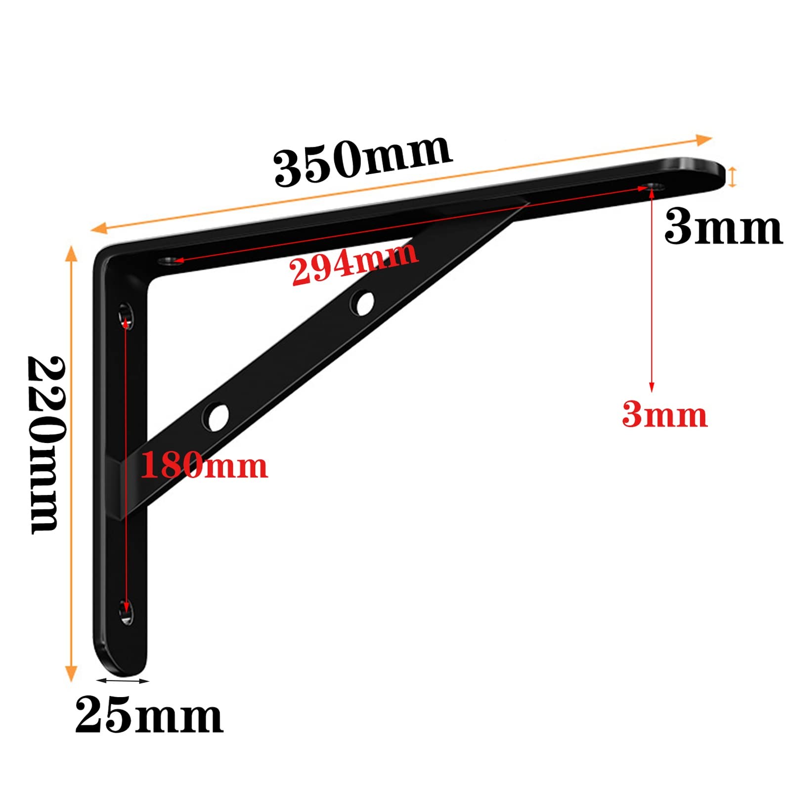 HJXGQJM Dreieck Regalhalterung,Metall Regalträger, Regalkonsole for Die Wandmontage,Balkonblumenständer,4 Stück Regalkonsole Wandhalterungen Regalträger Wandregalhalterung(350x220mm)