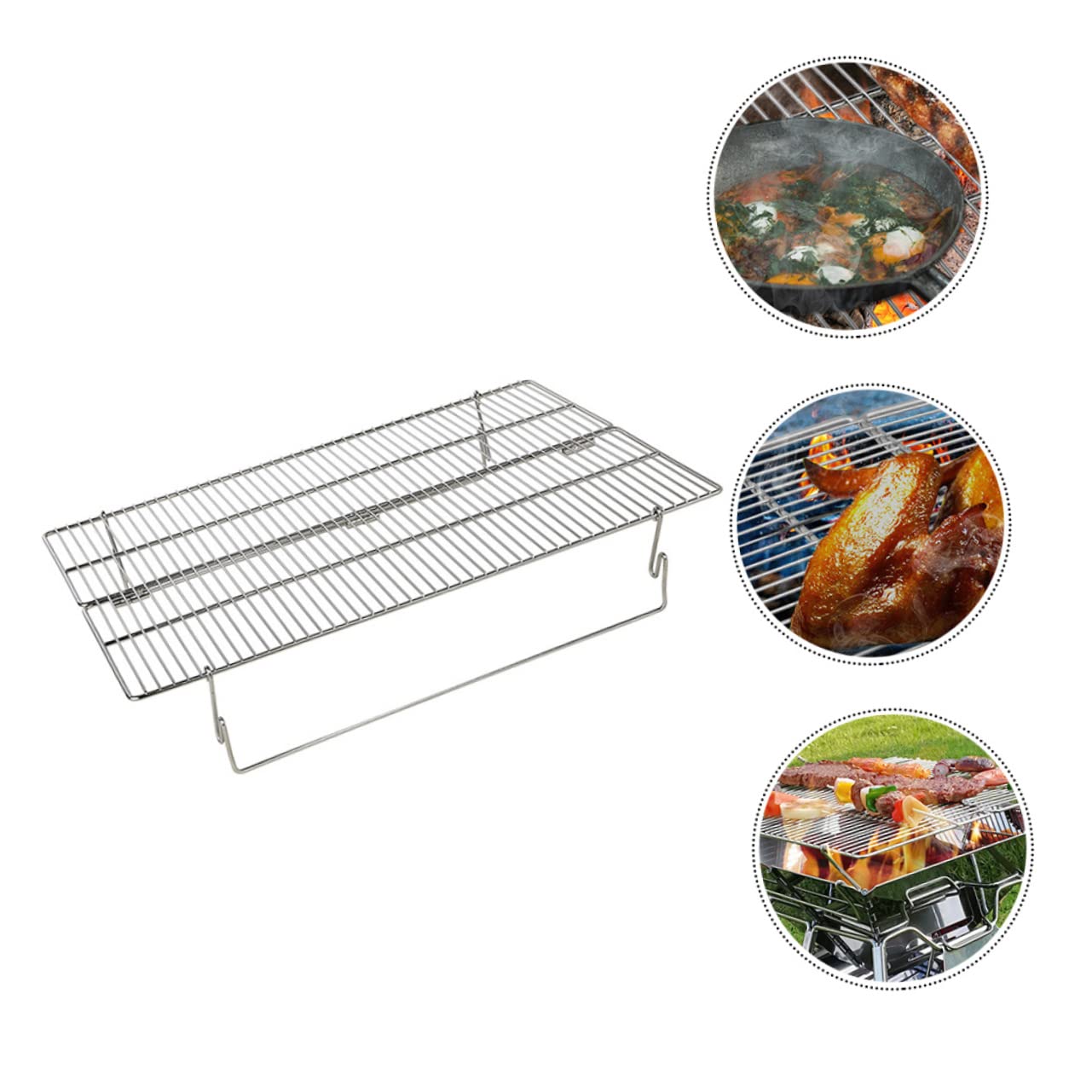 ifundom Stainless Steel Grill Grid Easy to Clean Compact for Travel Bbq Accessory