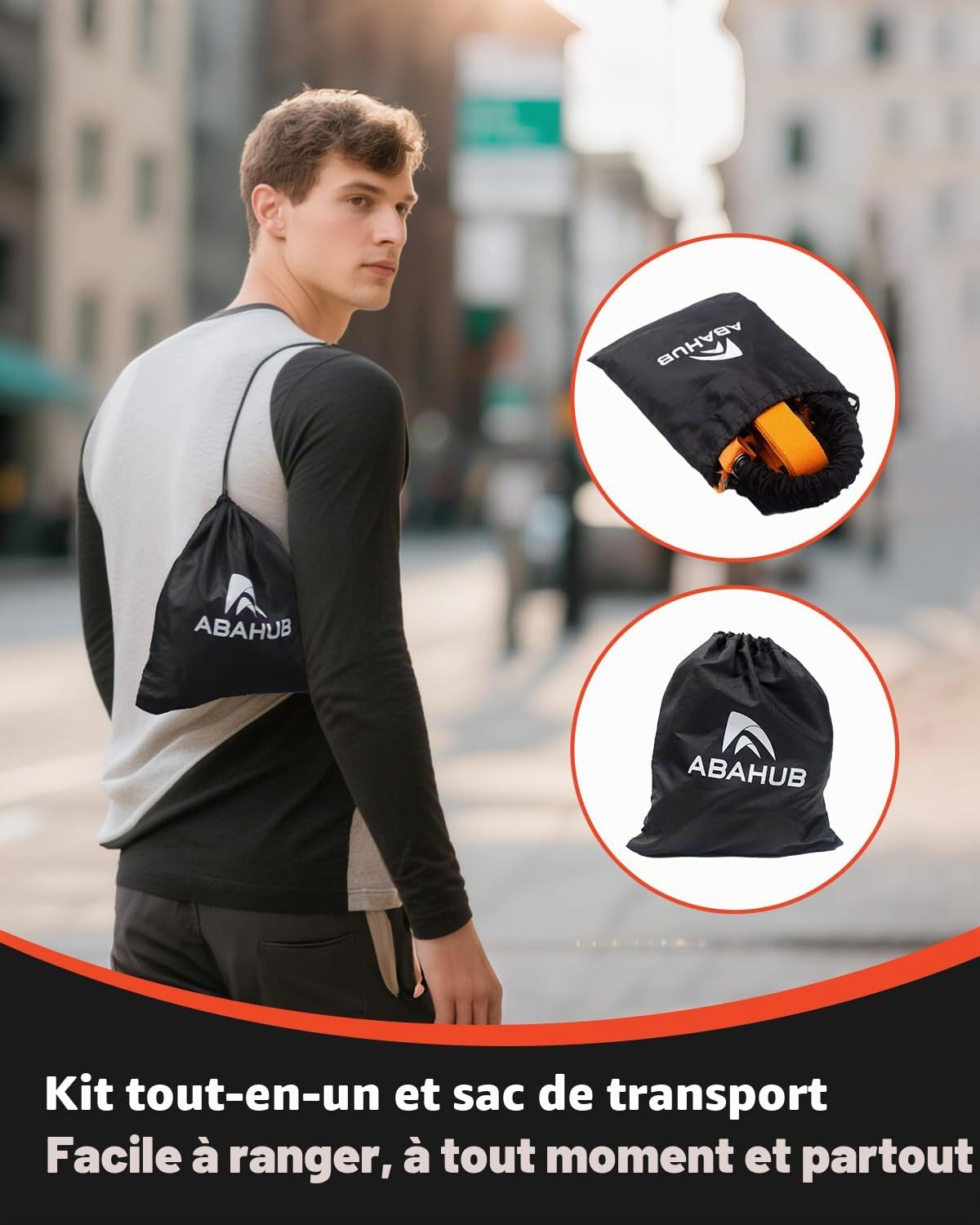 Abahub Kit de Bandes Triceps avec Ancrage Porte Réglable 75 à 225 Tricep Pull Down Bande Fitness pour La Maison, L'Entraînement des Bras Et Les Exercices de Musculation, avec PoignéEs