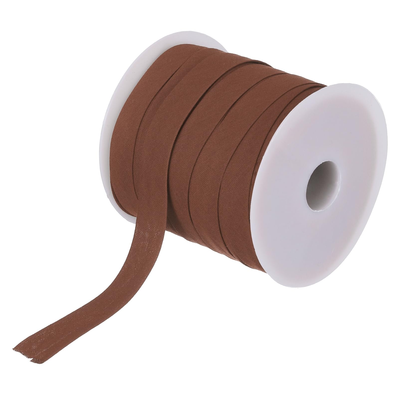sourcing map 12mm Single Fold Bias Tape Cotton Continuous Bulk Bias Tape for Sewing, Seaming Quilting Hemming Binding Crafts (Light Coffee 23m)