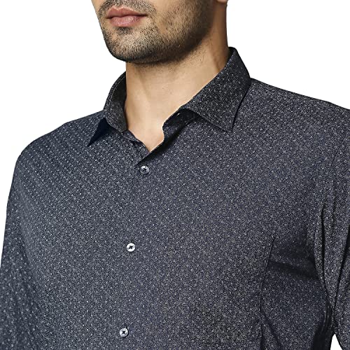 Image of Park Avenue Men's Pure Cotton Checks Pattern Regular Fit Semi Cutaway Collar Half Sleeve Formal Shirt