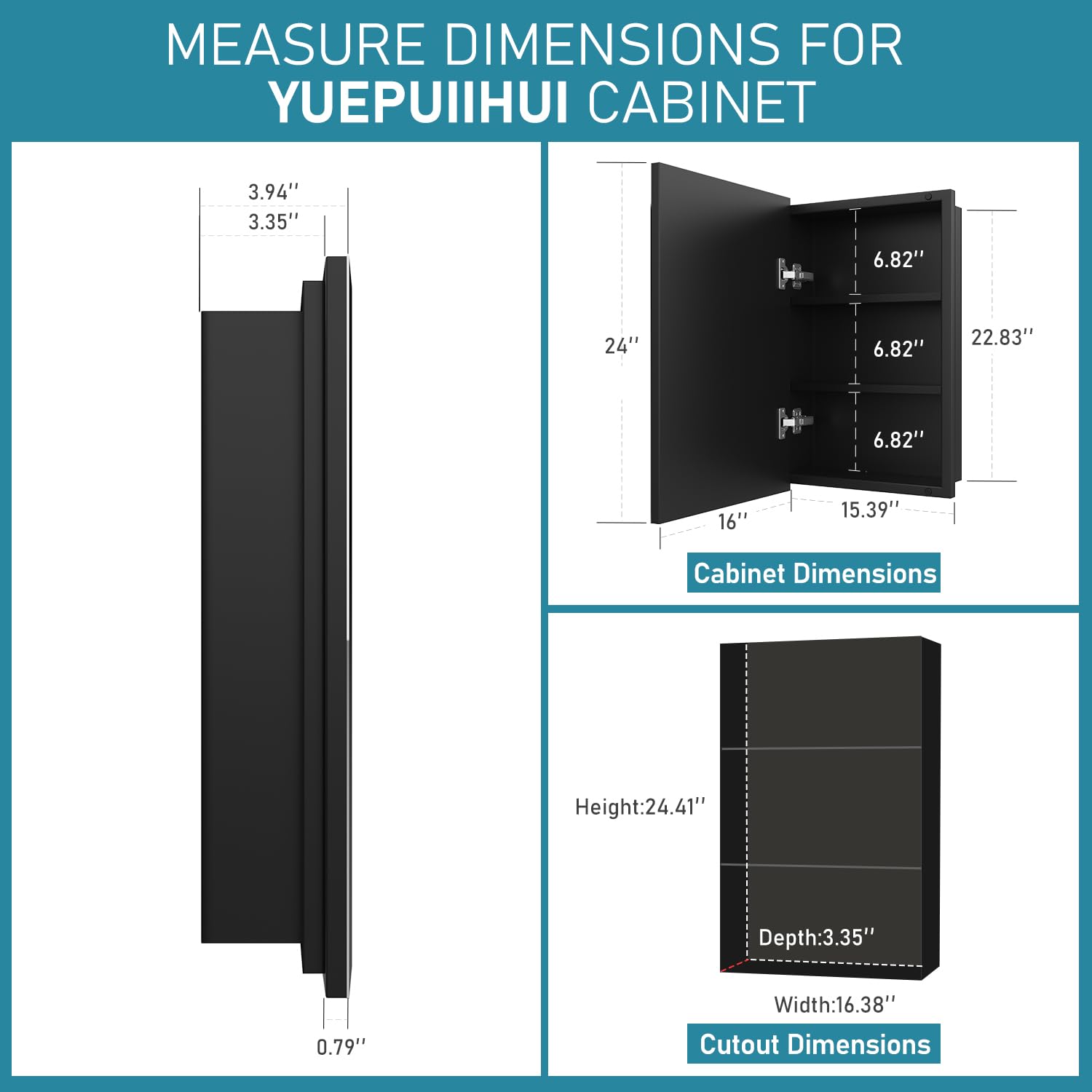 Jensen 663BC Low Profile Narrow Body Medicine Cabinet with Polished Mirror, 15-Inch by 36-Inch