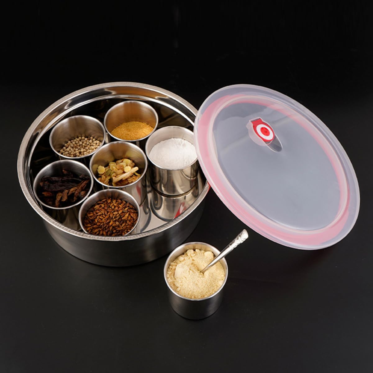 Alipis Contenitori per Spezie in Acciaio Inossidabile da Cucina Barattoli per Conservazione per Piano di Lavoro Scatole per Condimenti