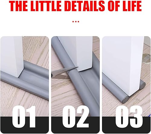 Miniatura 4 de Tope para debajo de la puerta  Bloqueador de huecos a prueba de viento  Barridos dobles debajo de la puerta para puertas interiores  Burlete