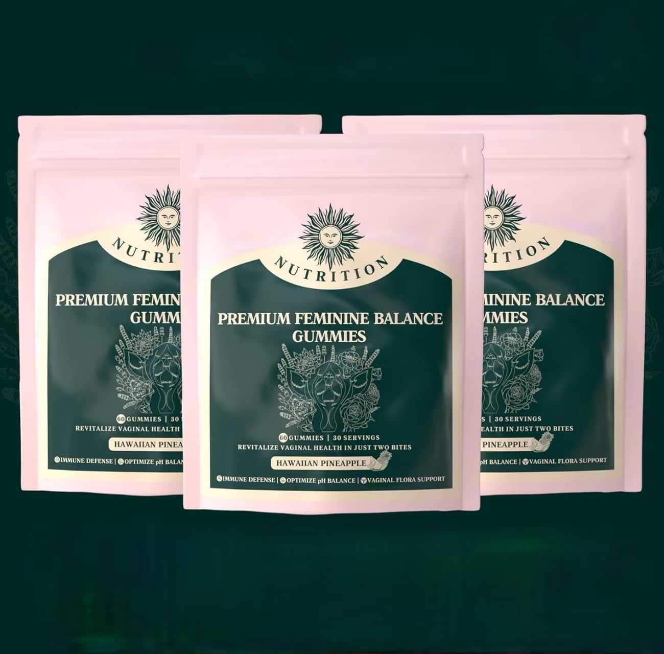 Vital Source Nutrition - żelki Premium Feminine Balance, żelki Vital Source Feminine Balance dla kobiet, witalność, relaks, wsparcie trawienia i energii,3Pcs