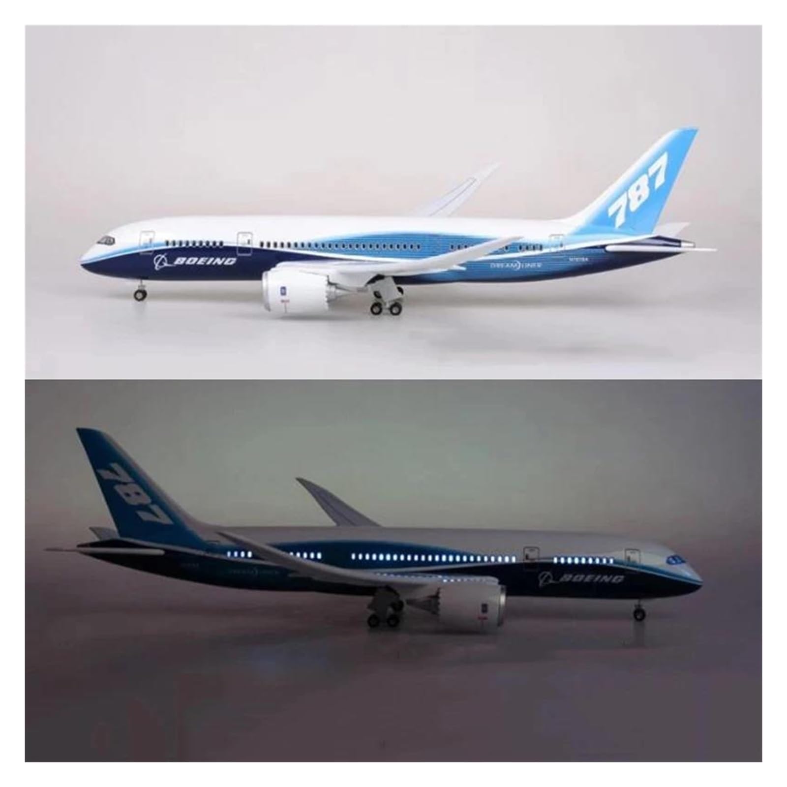 Diecast zabawki samolotowe 47CM skala 1/130 dla modelu samolotu B787 Dreamliner Model samolotu żywica samolot Home Decorati statyczny model samolotu do zbierania i wyświetlania (bez lampy)