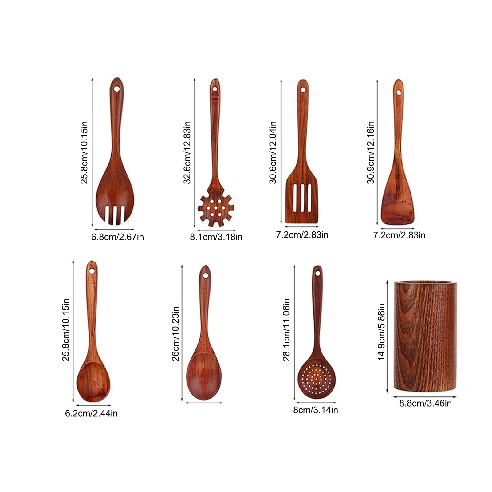 Set Di Utensili Per 8 Pezzi Spatole E Mestolo Resistente Al Calore E | Set Di Utensili Da Cucina In Legno Per Casa All Aperto BBQ Raduno Viaggio Festa Preparazione Del Cibo