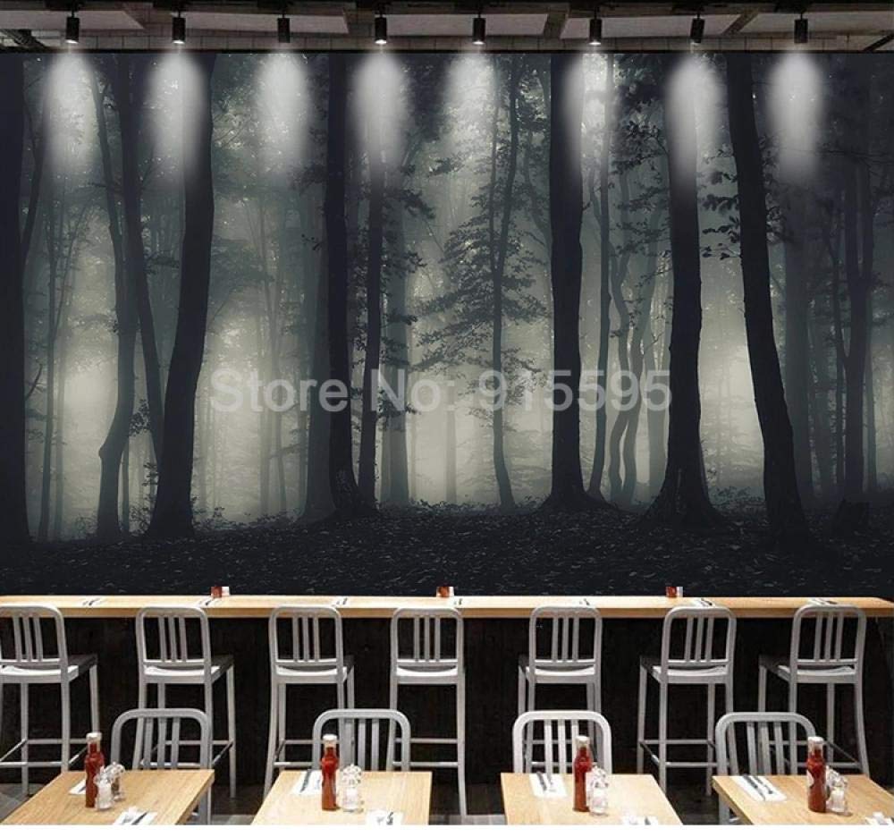 Forêt abstraite en papier peint grand format pour salle à manger