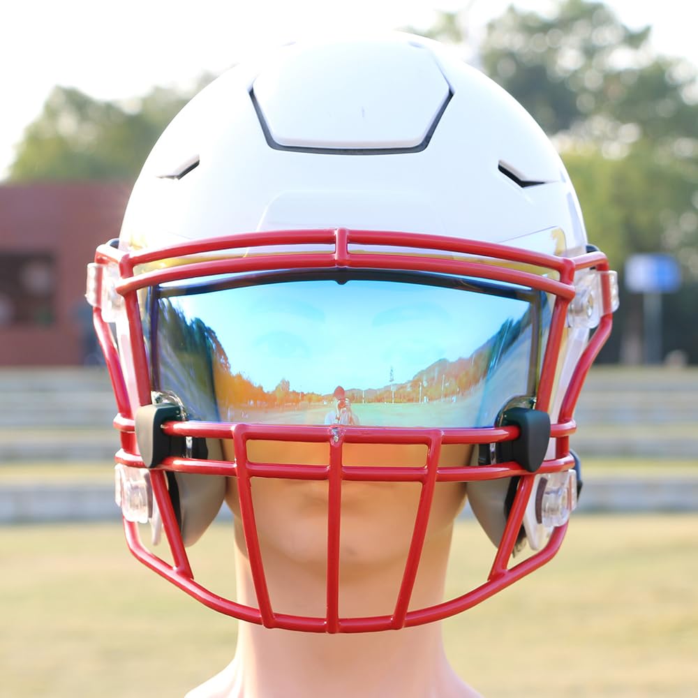 Fußballvisier – Fußballhelm-Visier, beschlagfrei, kratzfest, verwendet für Riddell-Helme, Fußballhelm, Augenschutz für Jugendliche und Erwachsene