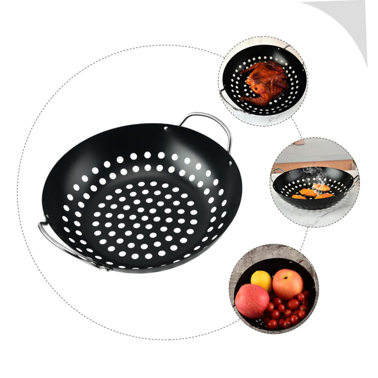 VANZACK Plancha Para Barbacoa Carbono Placa Antiadherente Para Barbacoa Para Cocinar Carne y Verduras La Parrilla