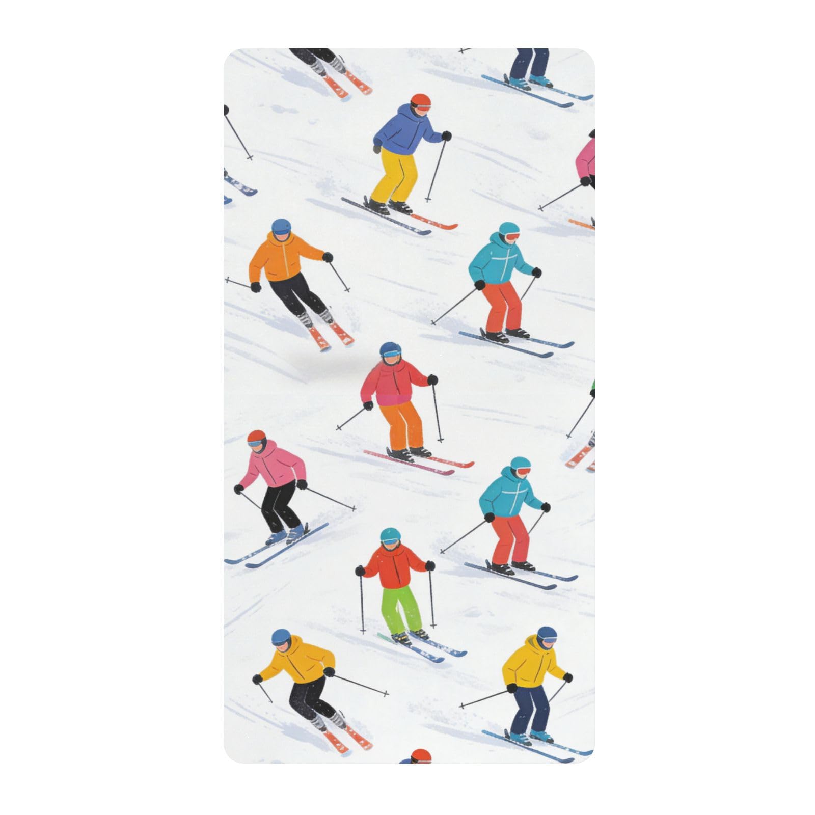 Skiing Sport - Sábanas para cuna de bebé para niños y niñas, de algodón, suave, transpirable, para decoración de guardería, 1 paquete de cuna para ni?o