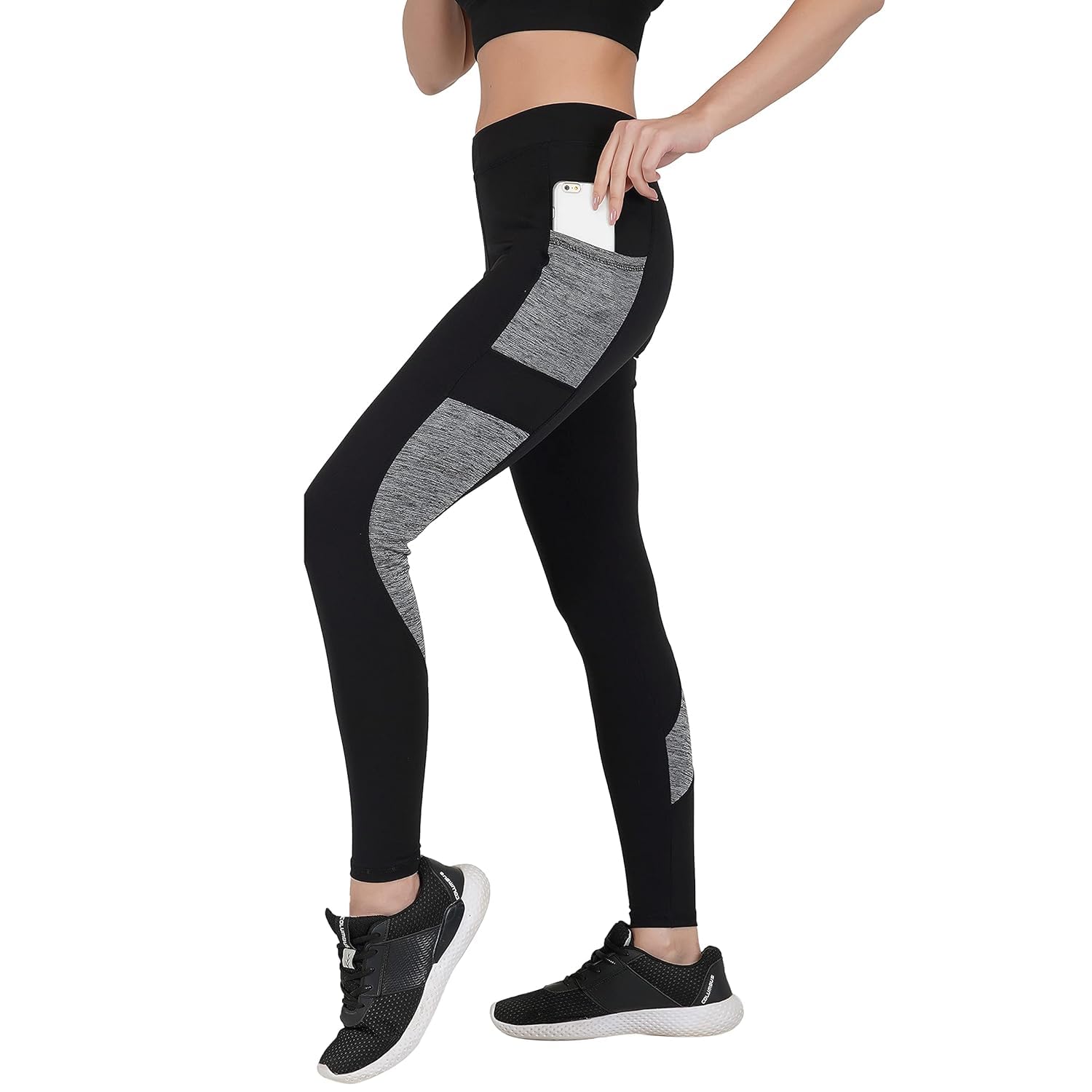 Imperative Women Gym Tights Yoga Pants Spandex Stretchable Sports Leggings with Phone Pockets (XXL)-picture-20