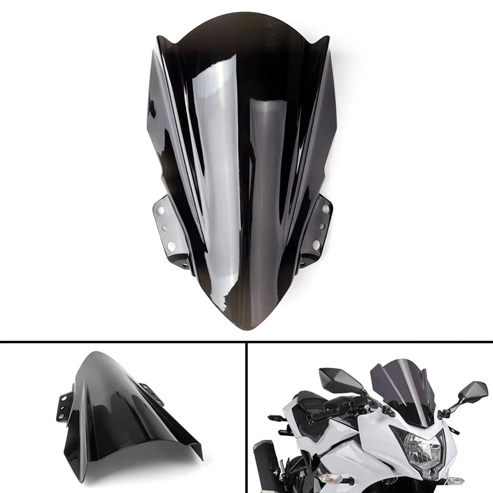 Moto deflettore per 250SL 2015-2017 Nero Moto Parabrezza Parabrezza Deflettore Moto Parabrezza Estensione Moto Clip sul Parabrezza
