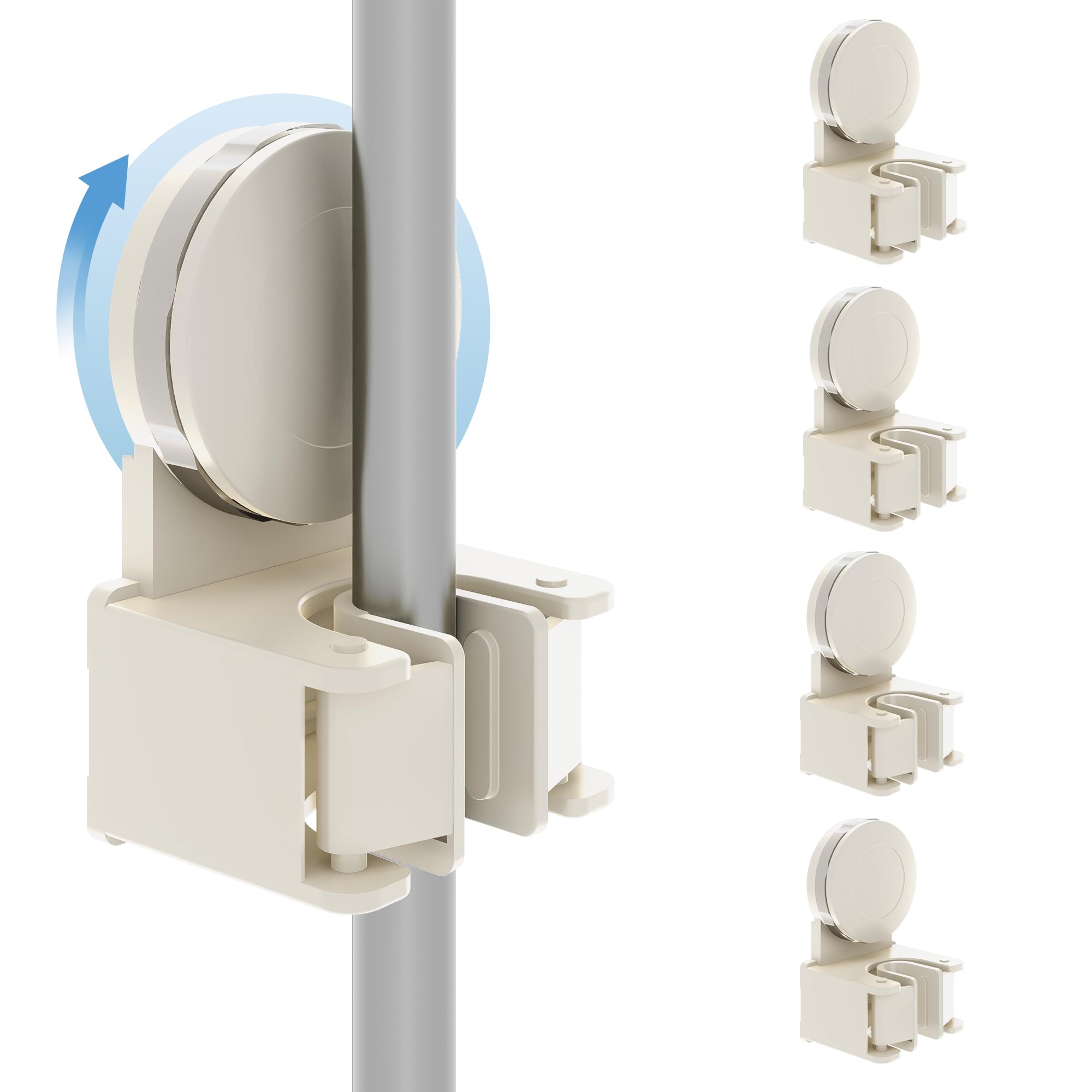 Sharkwave Living Broom Holder Wall Mount with Reusable Suction Cup - No Drill Mop and Broom Holder Damage Free Broom Hanger Wall Mount for Kitchen Closet Laundry Garage - Holds up to 7 lbs (4 Pack)