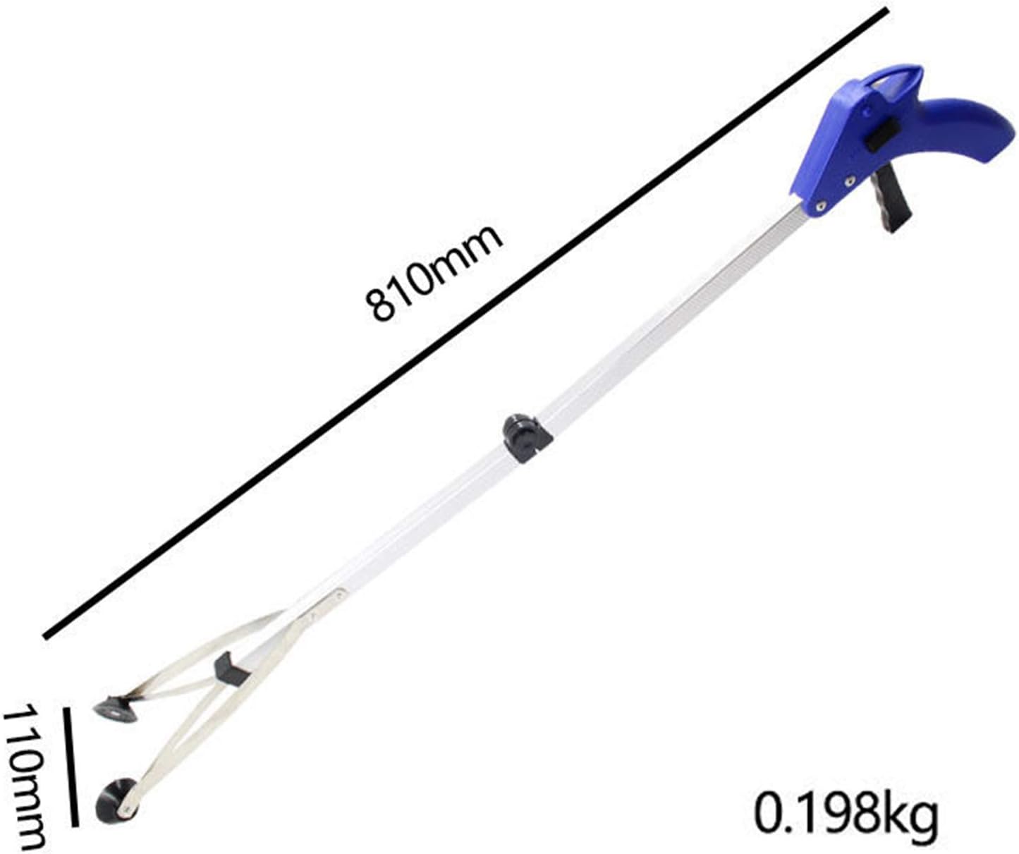 32" Foldable Pick Up Reaching Claw Reacher, Long Arm Gripper Grabber Suction Cup Grip Heavy Duty Mobility Aid Pick Up Tool