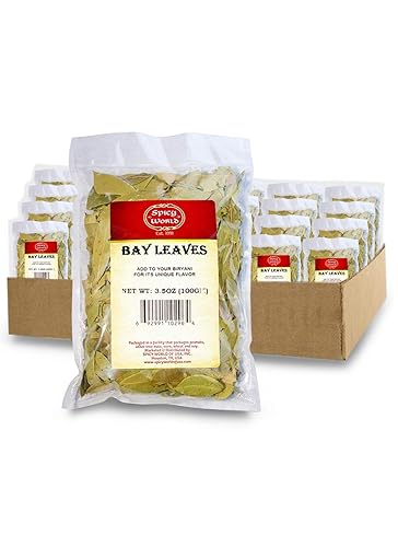 Spicy World Hoja de laurel/hojas enteras 3.5oz (100g) – Hoja de laurel indio (paquete de 24)