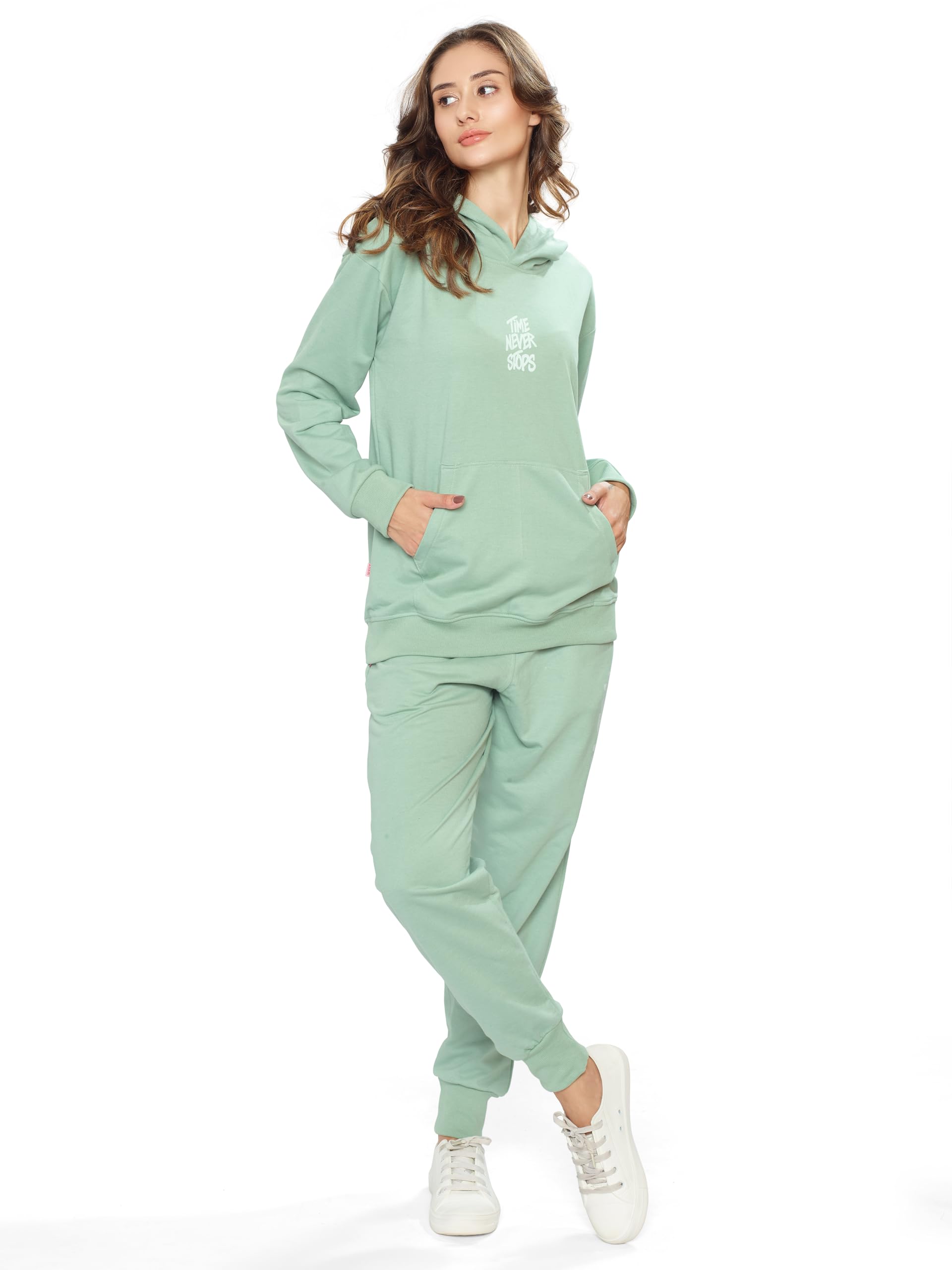 Women Printed Hoodie & Joggers Track Suit Set-image-38