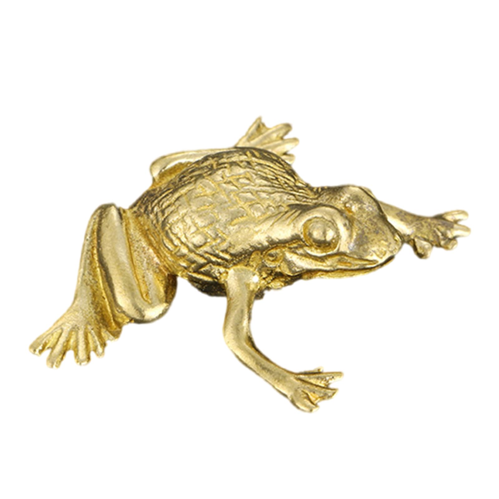 Frog Decors Figurines Brass Animal Statues Frog Decorative Objects for Living Room, Bookshelf, Side Table Decorations Figurines Sculptures