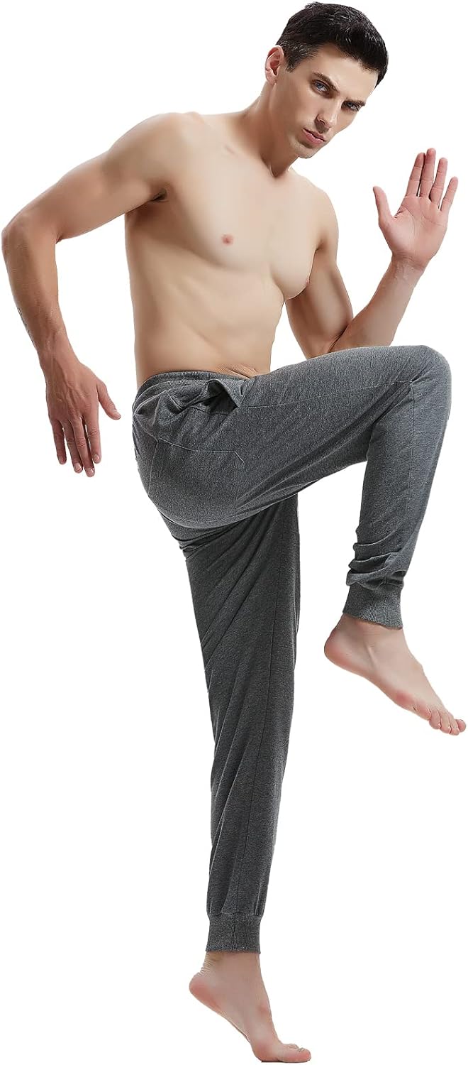 AMY COULEE Men's Casual Joggers Cotton Sweatpants Workout Athletic Pants with Pockets Drawstring Gym Running Pants - Image 2