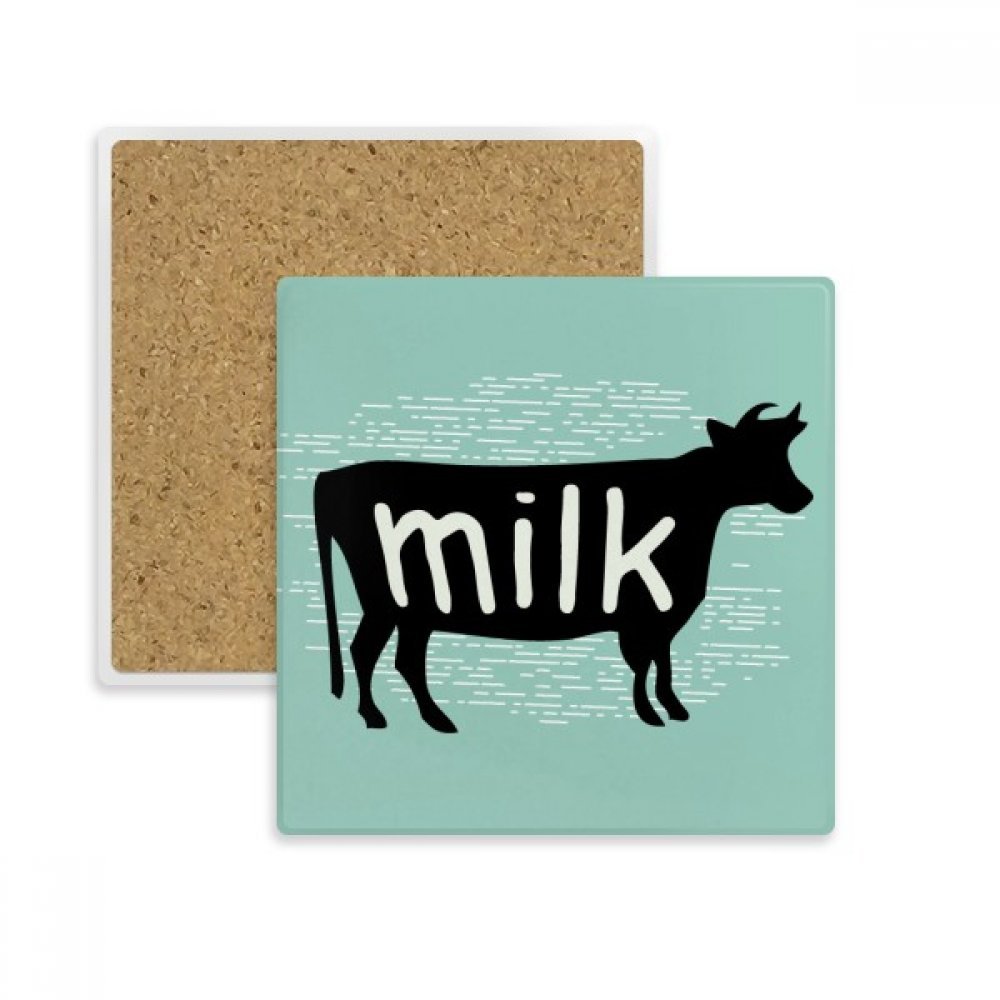Cadeau dessous de verre vache en pierre lot de 2 supports carrés originaux