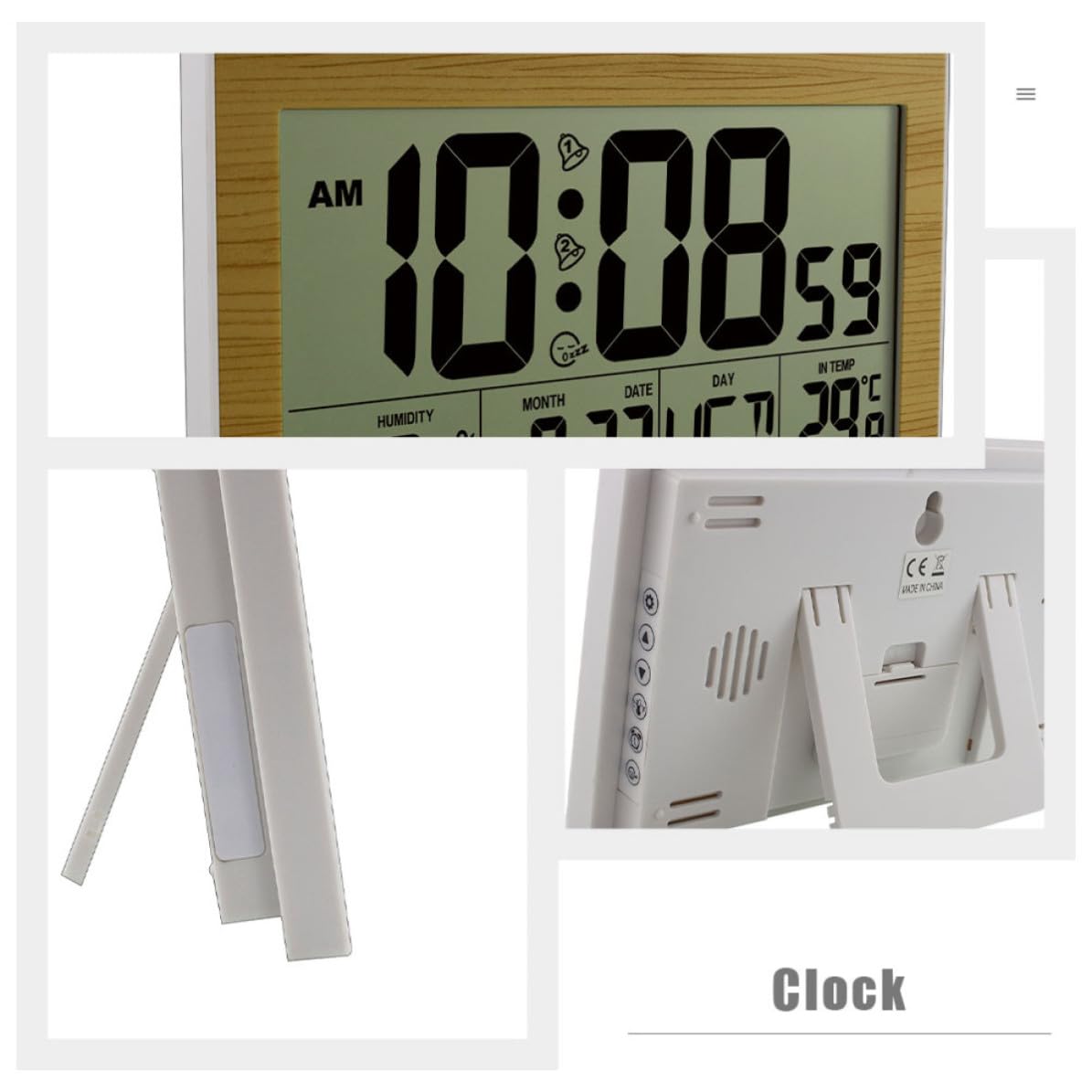 Reloj Despertador Digital de Pared Calendario para Oficina y Hogar