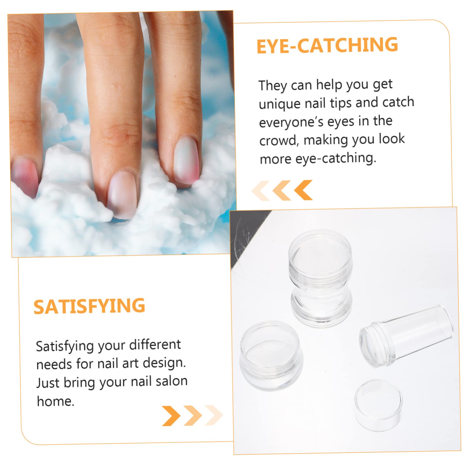 Healvian 9sets Timbratori Per Unghie Silicone Trasparente Con Raschietti Strumenti Per Manicure e Decorazioni Nail Art Facili Da Usare e Leggeri Per Creazioni Di Unghie Uniche