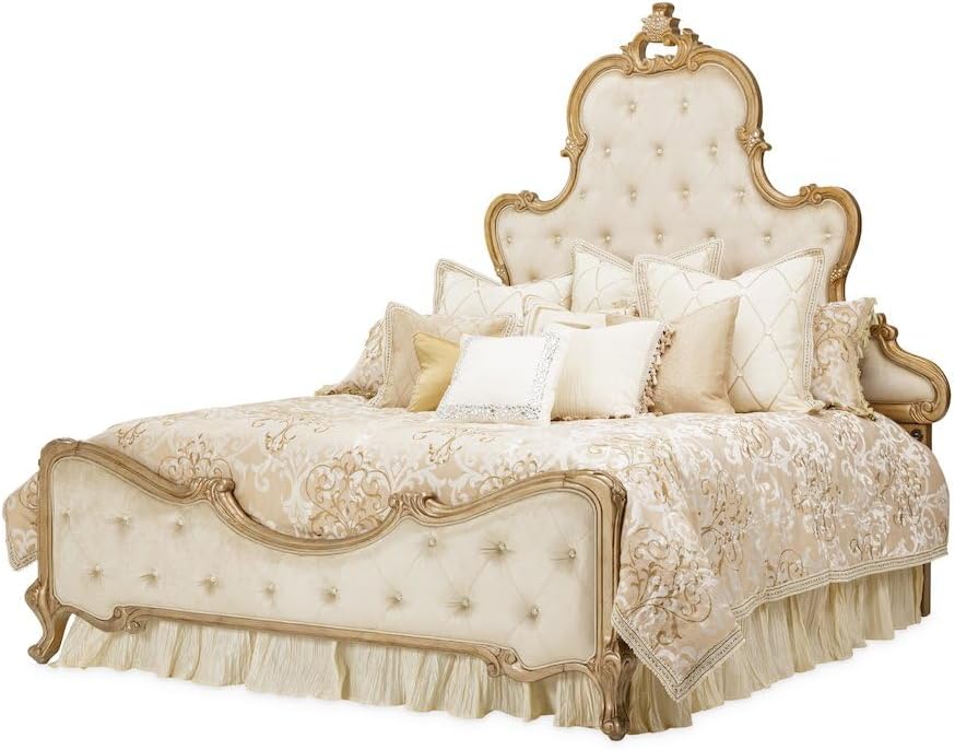 Michael Amini Luxembourg Brown 13-Piece King Comforter Set with Soft Polyester Rayon Face, Durable Polyester Back, Luxurious Texture and Cozy Warmth for Bedroom Elegance