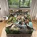 WHUOEUCO Sábana Bajera 90x190 cm Mundo de los Dinosaurios Tela Transpirable Suave y Cómoda, Sabanas Cama con Banda Elástica, Colchones Decorativa 30 cm de Profundidad