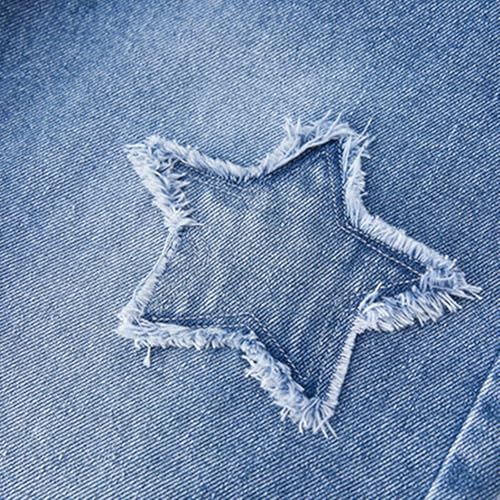 Girls Star Embroidery Jeans Straight Leg Denim Pants High Waisted Baggy Boyfriend Jeans with Pockets4