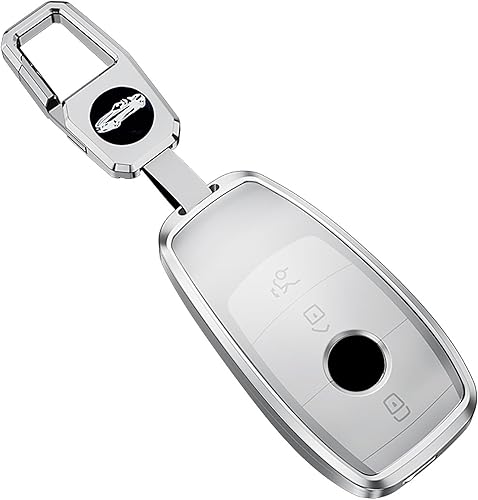 Miniatura 9 de ontto Funda protectora de llave de 3 botones de metal y resina, compatible con Mercedes-Benz Clase A, Clase C, Clase G 2019-2021, Clase E Clase S