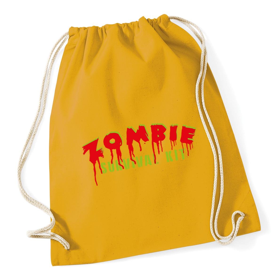 Hippowarehouse Zombie survival kit Drawstring Cotton School Gym Kid Bag Sack 37cm x 46cm, 12 litres