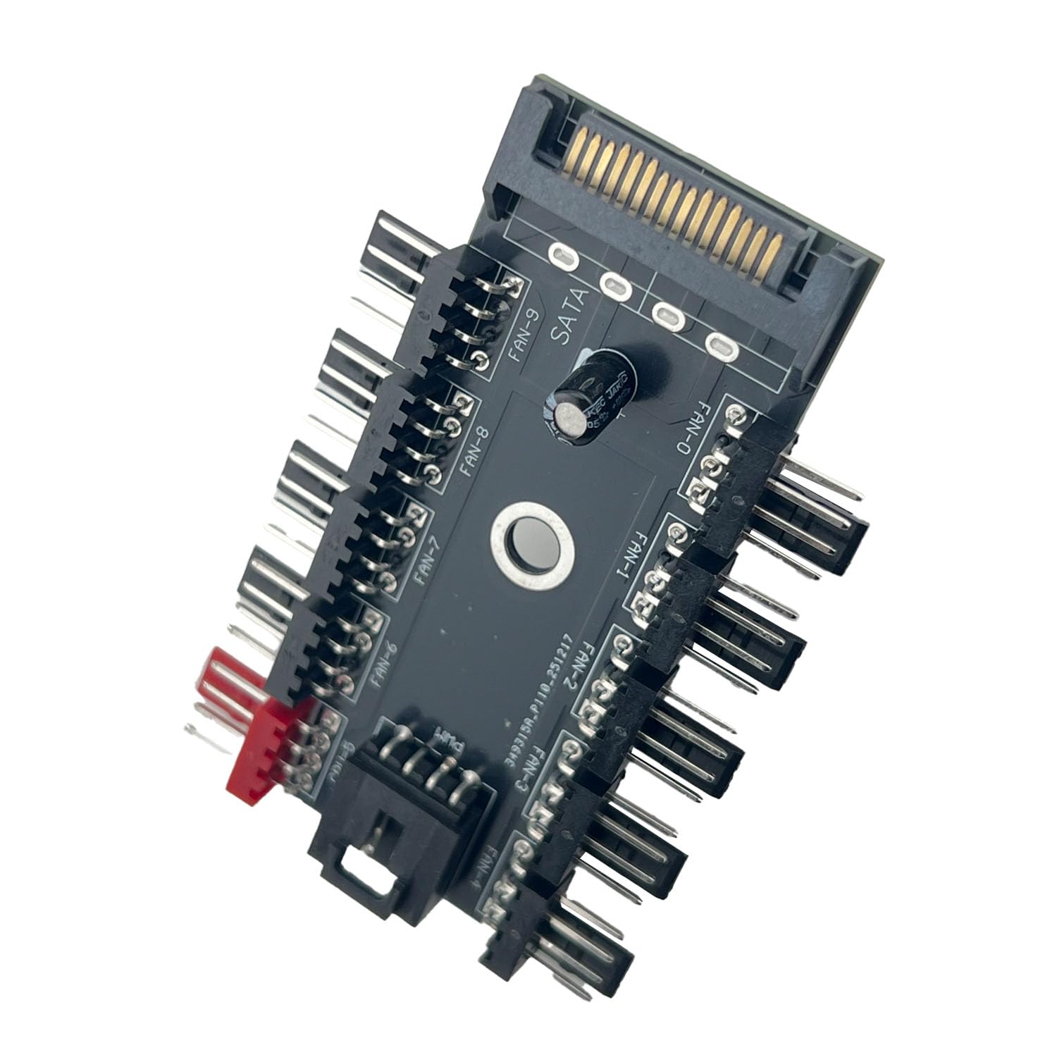 FainWan 1 x 10-Wege-PWM-Lüfter-Hub mit Kabel, 10-polig, PCB-Adapter, SATA 1 auf 10, Multi-Wege-Splitter