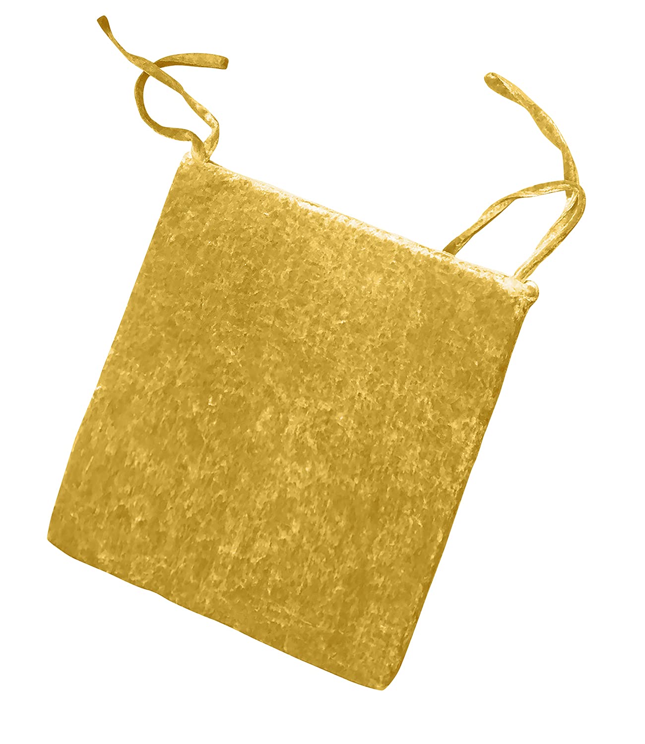 HOMES-LINEN Luxury Crushed Velvet Filled Foam Seat Pad Chair Cushions With Ties Chair Seat Pads Removable Dining Garden Chair Cushion Pads (Mustard, 1) โ image 1